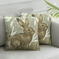 thumbnail image 2 of COMIO  Happy Easter Throw Pillow Covers Rabbit Bunnies Cushion Pillowcase Beige and White Rabbits Pillowcase Cushion Cover for Easter Bedroom Sofa Decorations &nbsp;2pc, 2 of 6