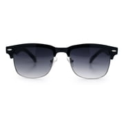 Mens Half rim Rectangular Luxury Hipster Shade Sunglasses Black - Smoke