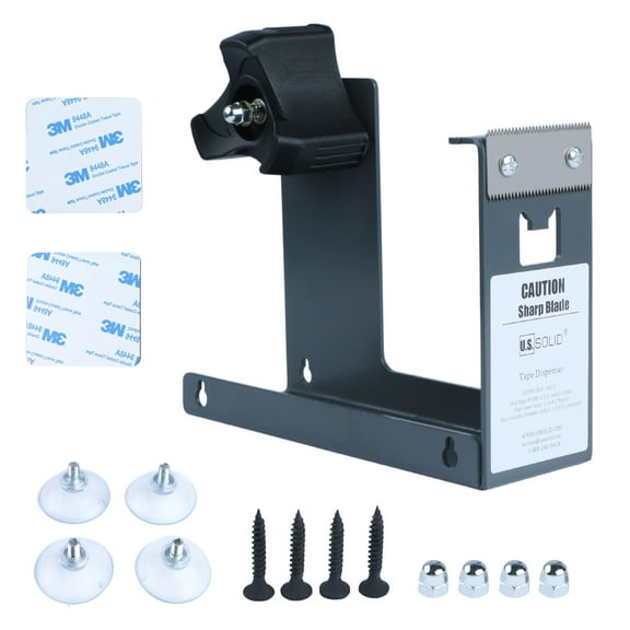 U.S. Solid Iron Desktop Tape Dispenser 2.5 inch Wide 3 inch Core 3 Mounting Options