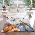 thumbnail image 5 of Fall Thanksgiving Throw Blankets, Orange White Blue Pumpkin Soft Fleece Blanket Decorative for Home Sofa Couch Chair Living Bedroom, 40x50 inches, Rustic Leaf Flower, 5 of 8