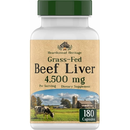 TNVitamins Grass-Fed Beef Liver Capsules, 180 Count