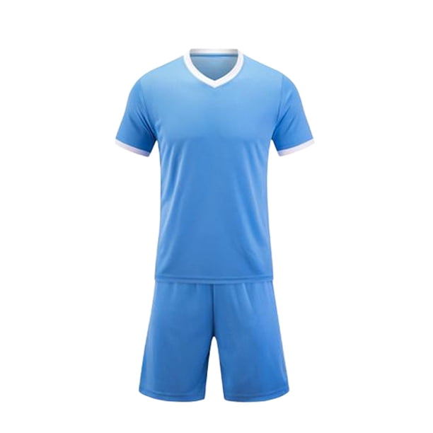 Odeerbi Juego de Uniformes de Entrenamiento de Fútbol de Niños Color Sólido Camiseta Pantalones Cortos Ropa Deportiva Seco Rápido Conjuntos Atléticos Para 5-12 Años