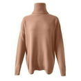 thumbnail image 6 of Sweater Women's Casual Solid Color Casual Thick Line Long Sleeve Turtleneck Sweater, 6 of 7