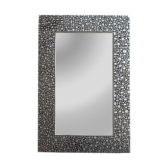 Chloe Lighting CH8M012SV36-VRT 30 in. Reflection Round Framed Wall Mirror, Black