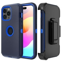 TASHHAR for iPhone 16 Case with Belt Clip Holster Military Grade Heavy Duty Protection 3 in 1 Shockproof Armor Rugged Durable Detachable iPhone 16 6.1 inch 2024 Phone - Dark Blue Blue