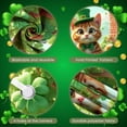 thumbnail image 4 of Green Hat St. Patrick's Day Banner Shamrock Pattern Clover Backdrop Orange Green Bow Tie Theme Background for St. Patrick's Day Party Irish Festival Celebration Photo Shoot, 4 of 9