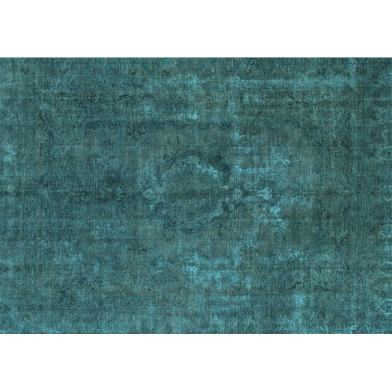 Ahgly Company Indoor Rectangle Abstract Light Blue Modern Area Rugs, 7' x 10'