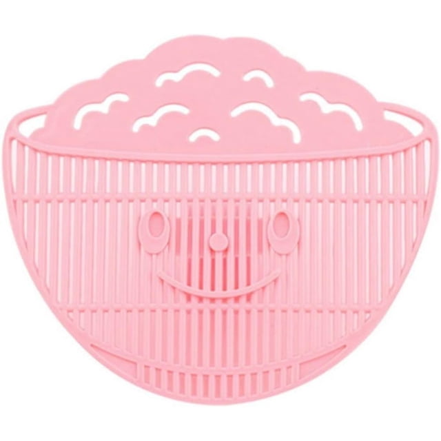 Clip On Strainer for All Pots and Pans, Plastic Leaf Shape Rice Wash Sieve, Pasta Strainer Clip on Food Strainer for Meat Vegetables Fruit PP Plastic Kitchen Colander, Rice Wash Tool, Pink