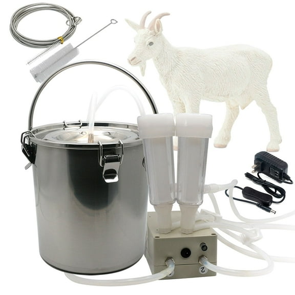 Hantop 3L Goat Milking Machine,Portable Pulsation Vacuum Pump Goat Milker Livstock Milking Machine (Basic Model)