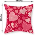 thumbnail image 6 of Valentines Day Pillow Covers 20x20 Inch Set of 2 Red Pink Love Heart Valentines Decorative Throw Pillows Valentines Anniversary Decor Pillow Cases Linen Outdoor Cushion Covers for Couch Sofa, 6 of 6