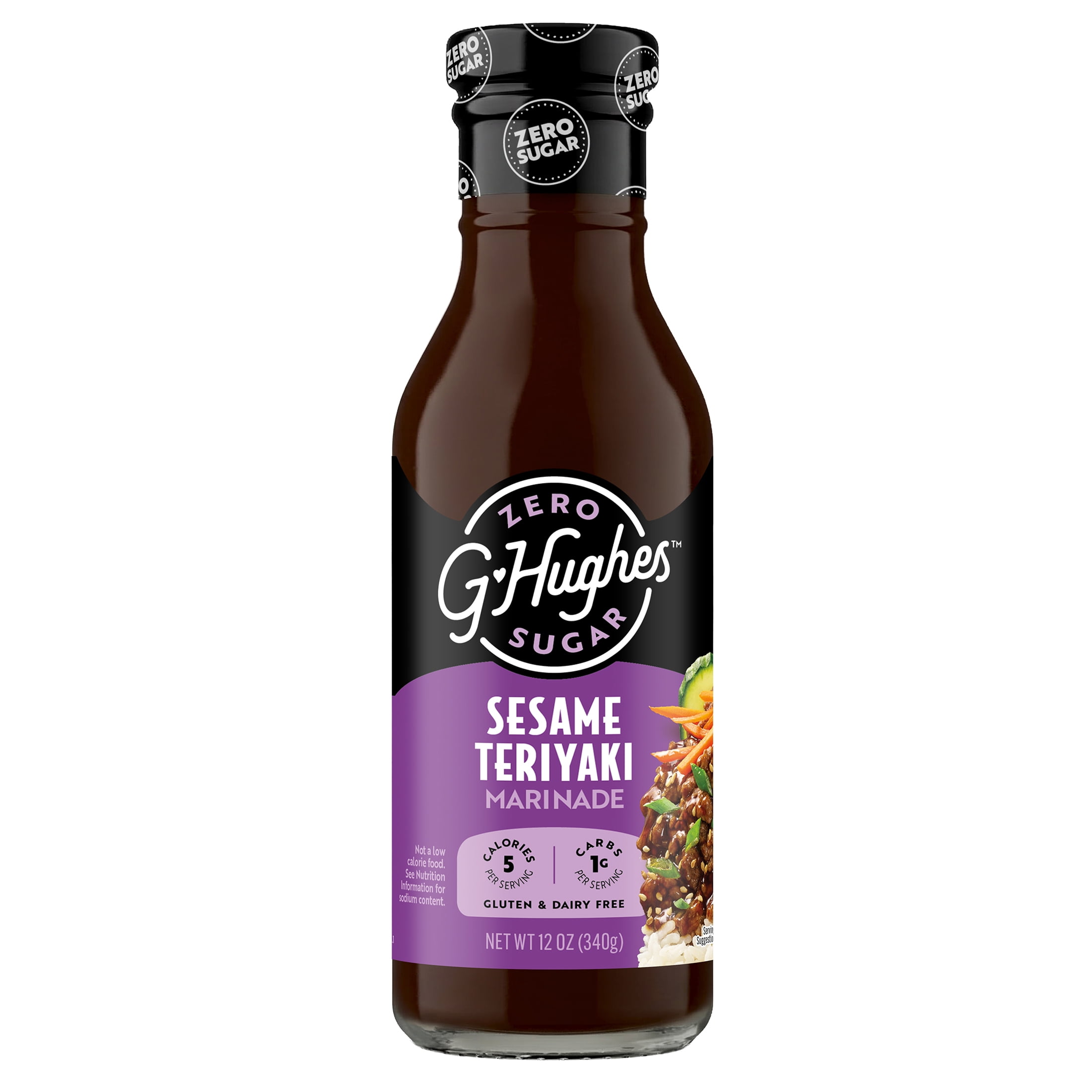 (3 pack) G Hughes Sugar Free Sesame Teriyaki Marinade, 12 oz