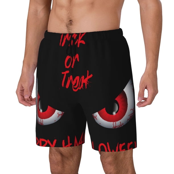 Balery Happy Halloween2 Bañador para hombre, shorts de playa de secado rápido con entrepierna y forro de compresión-Large