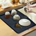 thumbnail image 6 of 18 x 13" Kitchen Drain Board, Large Plastic Draining Tray with Side Drop Slope Diversion, Side Dish Drying Tray, Dish Drainer Drip Rack Tray with Non-Slip Base, 6 of 6