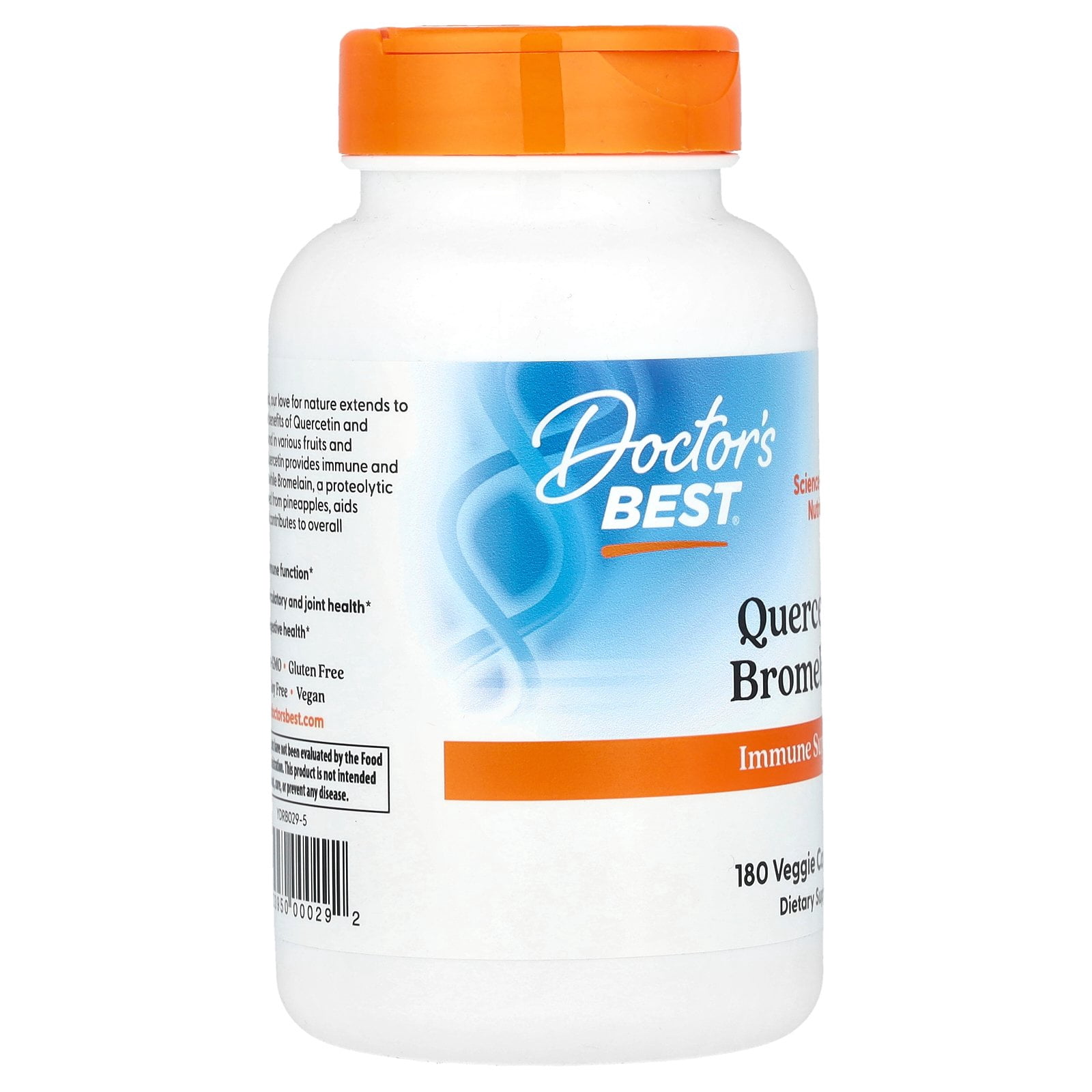 Doctor's Best Quercetin Bromelain, Non-GMO, Vegan, Gluten Free, Soy Free, Immune Support, 180 Veggie Caps