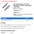 thumbnail image 2 of Rear Shock Absorber Set 2 Piece - Compatible with 2000 - 2005 Mercury Sable Wagon 2001 2002 2003 2004, 2 of 2