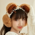 thumbnail image 5 of Weather Fluffy Earmuffs Winter Warm Headband Cute Slouchy Ear Warmers, 5 of 5