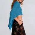 thumbnail image 6 of ZGRBOU Women Knit Poncho Top Y2k Off Shoulder Sheer Shawl Asymmetrical Hem Going Out Beach Swimsuit Coverup, 6 of 7