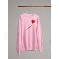 thumbnail image 3 of Love Balloon Heart Lettering  Sweatshirt Women -Image by Shutterstock, Female 4X-Large, 3 of 4