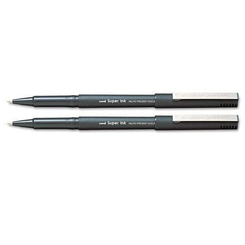 uni-ball Stick Micro Point Roller Ball Pens, 2 Black Ink Pens (60151)