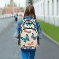 thumbnail image 6 of FORMRS Unisex Backpack Elementary School Travel Bookbag with Reflective Stripes, Green Butterflies, 6 of 7