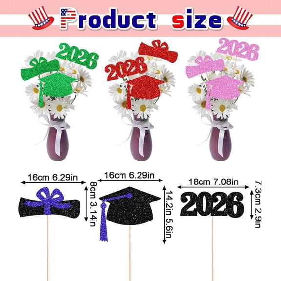 6 PCS 2026 Graduation Cupcake Toppers Glitter Diploma Congrats Grad Cap Cupcake Picks Class of 2026 Cake Decorations for 2026 Graduation Theme Party Supplies, Dark Purple
