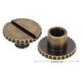 thumbnail image 2 of 30 Set Book Rivets Knurling Flat Brass Leather Binding Button Tack 9.5x6mm Nail 4mm Screw(Bronze ), 2 of 3
