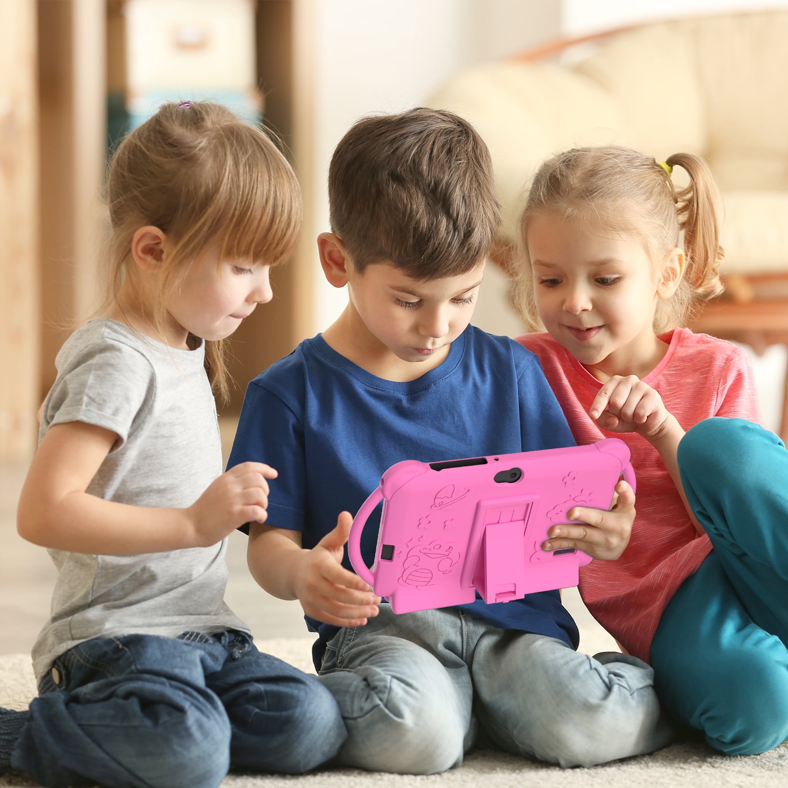 Kids Tablet 7 inch Android 12 Tablet for Kids, 4GB RAM 32GB ROM Quad Core Toddler Tablet with Shockproof Case, Parental Control, WiFi, Bluetooth, 3000mAh Battery, Dual Camera, Educational, Games