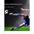 thumbnail image 4 of Gustave 3 Pairs Compression Socks for Men Women 20-30mmHg BEST Medical Sport Nursing Varicose knee high Socks Athletic Socks for Marathon,Soccer,Travel & Flight "Black+Blue+White,XXL", 4 of 10