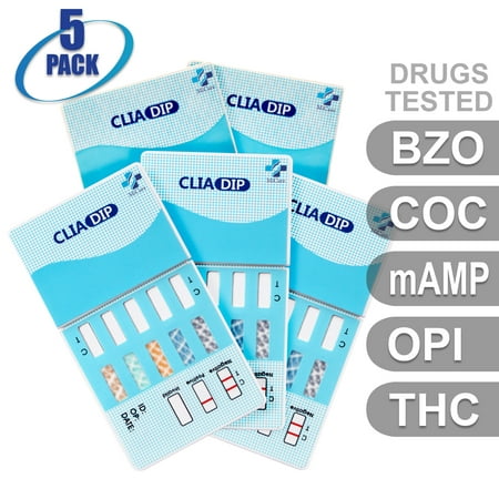 MiCare [5pk] - 5-Panel Dip Card Instant Urine Drug Test - Oxazepam (BZO), Cocaine (COC), Meth/Methamphetamine (mAMP/MET), Opiates (OPI), Marijuana/Cannabinoids (THC) #MI-WDOA-654