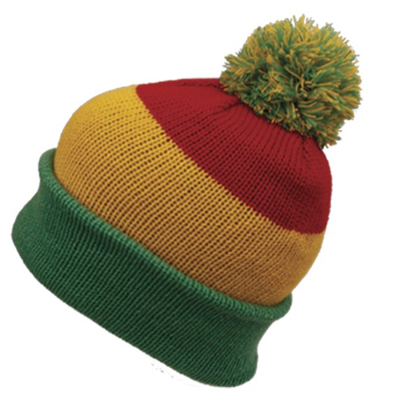 Men Women Winter Classic Stripe Knit Beanie with Pompom