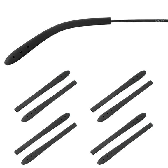 Uxcell 4 Pairs Eye Glass Replacement Temples, Silicone Anti-Slip Eyeglass End Tips Glasses Retainers Fits 1.6x2.4mm for Rectangle Thin Metal Eyeglass Sunglasses Temple, Black