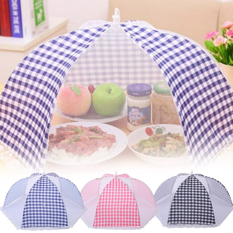 LINASHI 18inch Round Grids Food Covers Mesh Plate able Meal Food Cover ,  Net Screen Umbrella for Outdoors, Parties, Picnics, BBQs - Walmart.com