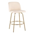 thumbnail image 4 of LumiSource Cream PU, Gold Metal Toriano 26" Fixed-Height Counter Stool - Set of 2, 4 of 6
