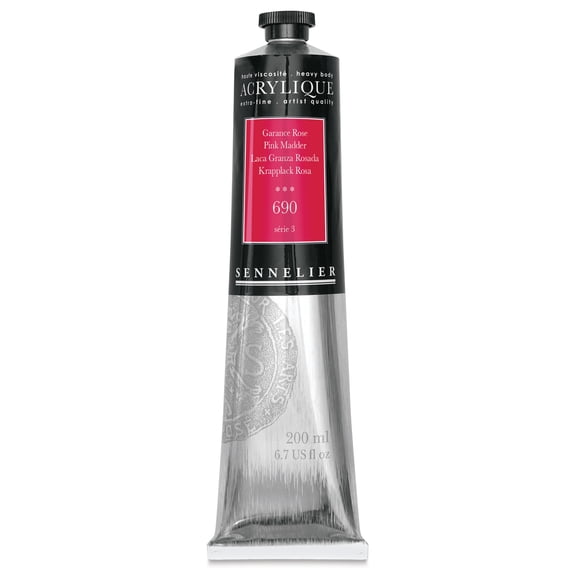 Sennelier Extra-Fine Artists' Acrylic Color, 200ml Tube, Pink Madder S3
