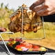 thumbnail image 4 of Yuarrent Estante para barbacoa, soporte para parrilla de pata de pollo, soporte para asador, diseño plegable, ahorro de espacios, parrillas de Cocina y Comedor, 4 of 6