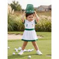 thumbnail image 4 of Cjfdfy Toddler Baby Girl Golf Dress Outfit Newborn Baby Girls Summer Dress Short Sleeve Lapel Collar Golf Themed Embroidery Half Zipper A Line Contrast Color Dress, 4 of 9