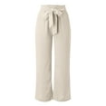 thumbnail image 6 of Baqcunre Women's Wide Leg Pants Lightweiht Adjustable Waist Bow Tie Loose Comfortable Casual Trousers with Pocket,Size L,Wide Leg Pants Woman,Palazzo Pants for Women,Y2K Pants,Women's Pants,,Beige, 6 of 6