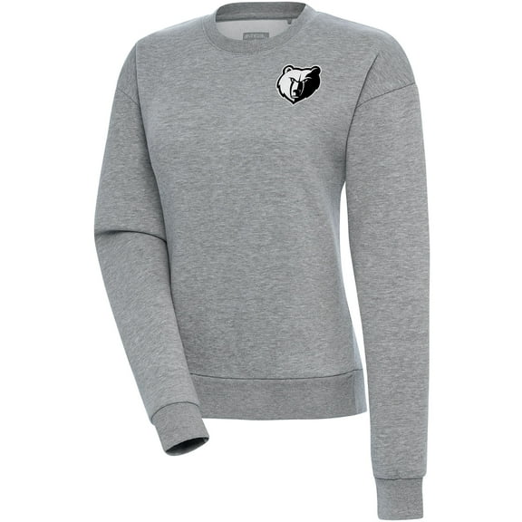Women's Antigua  Heather Gray Memphis Grizzlies Brushed Metallic Victory Pullover Sweatshirt