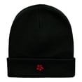 thumbnail image 5 of Hibiscus Flower Embroidered 12 Inch Long Knitted Beanie - Black OSFM, 5 of 5