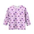 thumbnail image 4 of Spazoro Toddler Girls 3/4 Sleeve Shirts, Love Print Spring and Fall Round Neck Casual Fashionable Tops for Girls Multicolor Size 7-8T, 4 of 5