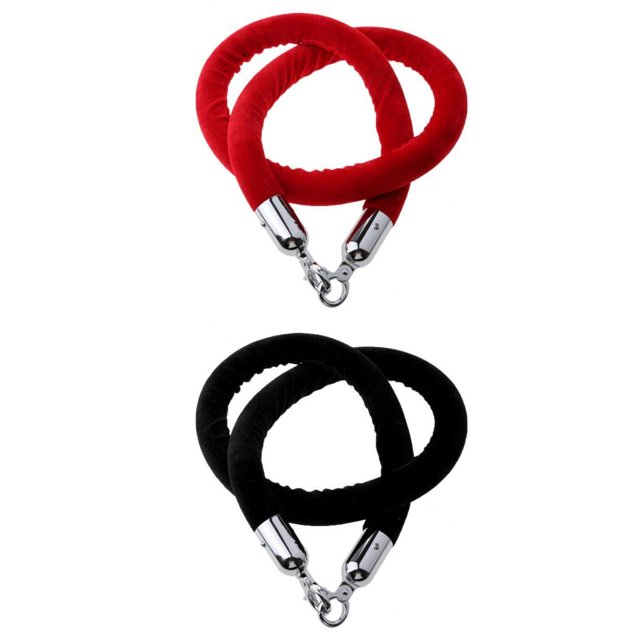 Barrera de línea de cola de poste de poste de control de multitudes de cuerda de de 1,5 m Negro + rojo Durable en shamjiam Barrera trenzada de cuerda de cola