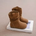 thumbnail image 6 of Dakaela Toddler Girls Mid Calf Boots Baby Suede Flat Slouchy Riding Booties Round Toe Kids Winter Casual Outdoor Shoes Coffee Size 10, 6 of 9