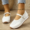 thumbnail image 6 of LOVZFMLL Women's Mary Jane Flats Classic Comfort Fashion Casual Dress Shoes Closed Toe Slip On Lightweight Breathable Walking Shoes White 5.5, 6 of 6
