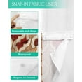 thumbnail image 3 of No Hook Shower Curtain with Snap in Liner, Morocco Geometric Lattice Retro Red and Brown Distressed Shower Curtains for Bathroom, Washable Shower Curtain Liner Set with Mesh Top Window, 48"x72", 3 of 6