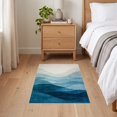 thumbnail image 3 of ODIKA 2'x3' Ultra-Soft Accent Mat, Abstract Modern Minimalist Current Motif With Watercolor Wash None Washable, Bare feet friendly, Easy Care Indoor rug for Bedside, Footrest, 3 of 7