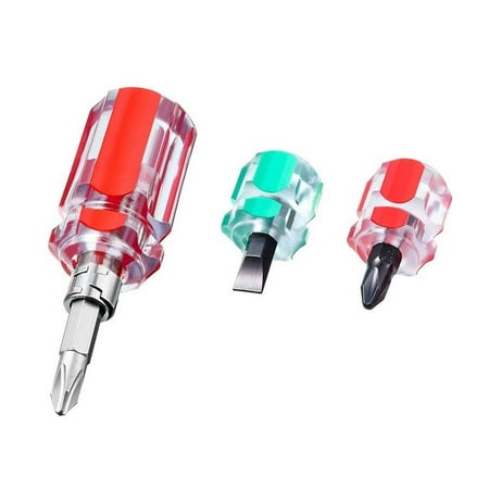 

3Pcs Short Screwdriver Flat Head /Cross-Head/2-In-1 Interchangeable Screwdriver