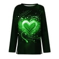 thumbnail image 5 of Inglocry Valentine Shirts for Women 2026 Long Sleeve Crew Neck Holiday Heart Print Tops Tunic Loose Fit Blouses Dark Green M, 5 of 6