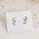 thumbnail image 2 of Pendientes pequeños de circonita con forma de luna y estrella, pendientes minimalistas, marea femenina para dormir sin quitarse los pendientes JM, 2 of 5