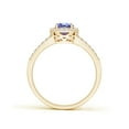 thumbnail image 2 of Angara Natural 0.8 Ct. Tanzanite with Diamond Halo Ring in 14K Yellow Gold for Women (Ring Size: 12), 2 of 4