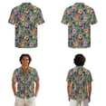thumbnail image 2 of Xixirimido Tropical Hibiscus Hydrangea Leaf Print Matching Couple Outfits Men’s Button-down Hawaiian Shirt Women Sleeveless Midi Dress with Pocket Couples Matched Summer Outfits, Size S, 2 of 7